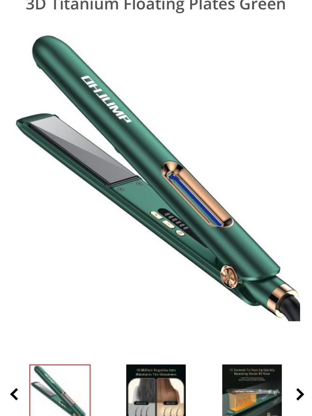 Hair Straightener Flat Iron - Green